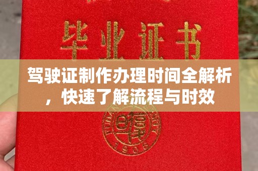 阿莲驾驶证制作办理时间全解析，快速了解流程与时效