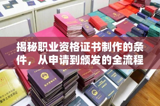 阿莲揭秘职业资格证书制作的条件，从申请到颁发的全流程解析