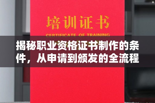 阿莲揭秘职业资格证书制作的条件，从申请到颁发的全流程解析