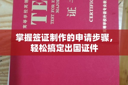阿莲掌握签证制作的申请步骤，轻松搞定出国证件