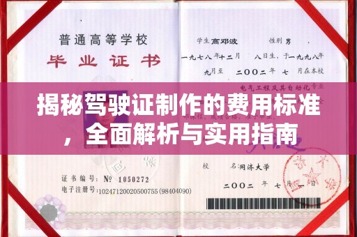 阿莲揭秘驾驶证制作的费用标准，全面解析与实用指南