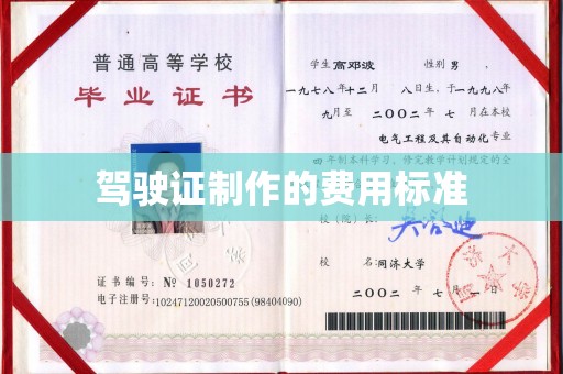 阿莲驾驶证制作的费用标准